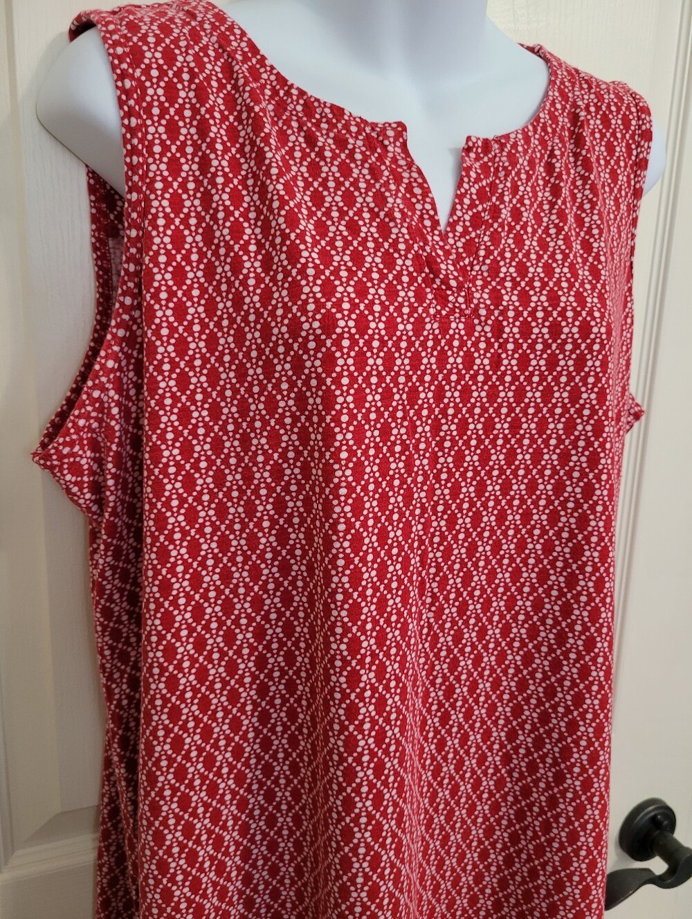 Croft & Barrow Sleeveless Tshirt Dress - Sz L, Red/White, GUC - Picture 2 of 8